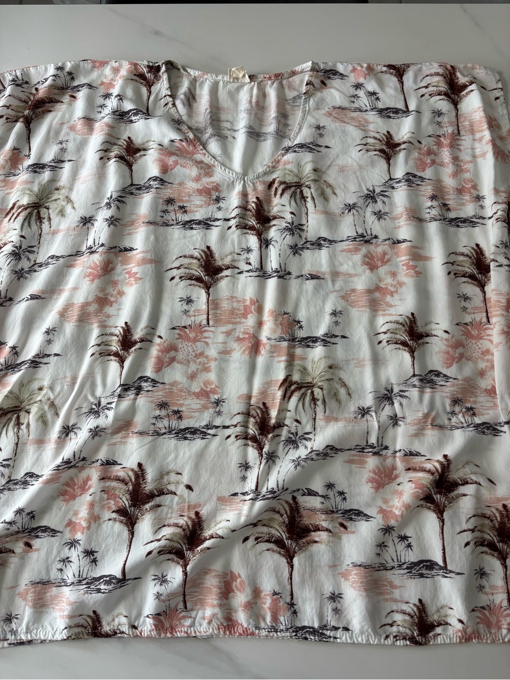 Surf Gypsy Tropical Print V-Neck Tunic Sz S - Picture 3 of 8